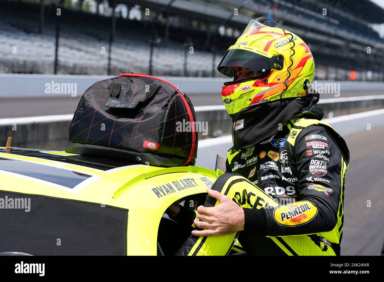 ryan-blaney-climbs-into-his-car-during-qualifications-for-the-nascar-cup-series-auto-race-at-indianapolis-motor-speedway-saturday-july-20-2024-in-indianapolis-ap-photodarron-cummings-2XK24NR