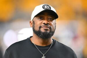 Pittsburgh-Steelers-head-coach-Mike-Tomlin-looks-on-before-the-game-against-the-New-England-Patriots-at-Acrisure-Stadium-on-December-07-2023-in-Pittsburgh-Pennsylvania-NFL-Football