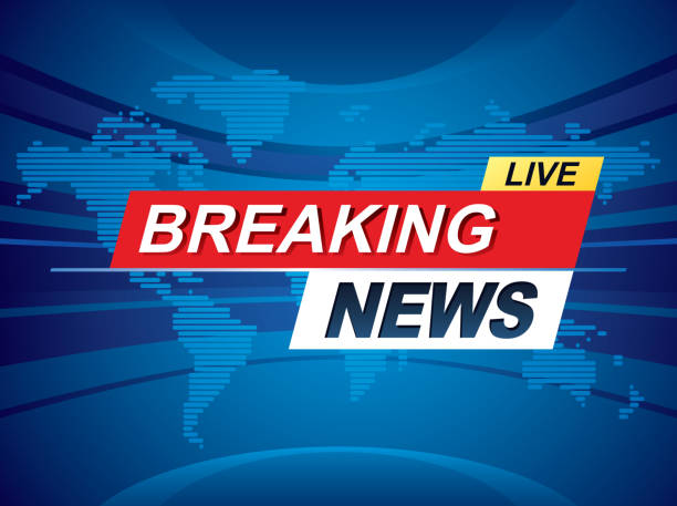 Breaking news with world map background. Vector