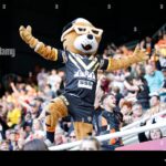 castleford-tigers-mascot-jt-in-the-stands-during-the-betfred-super-league-match-at-st-james-park-newcastle-upon-tyne-picture-date-saturday-june-3-2023-2R5G6J2